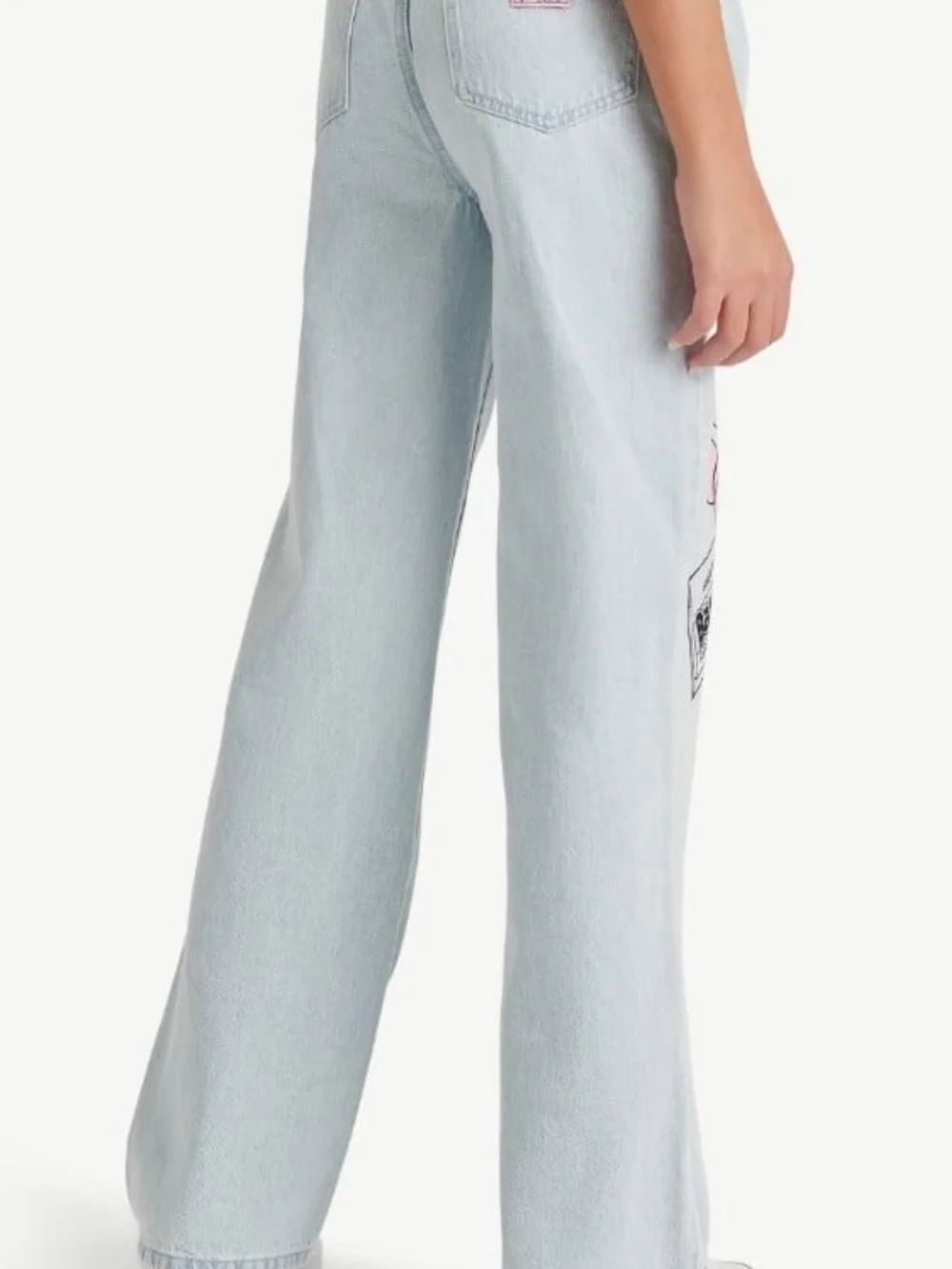 Justice Light Wash Jeans with Ring Pop Graphic and Multicolor Belt